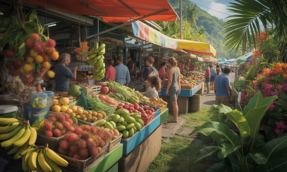 plongez dans l'ambiance colorée des marchés et potagers tropicaux de la réunion pour une immersion gourmande et authentique au cœur de l'île.